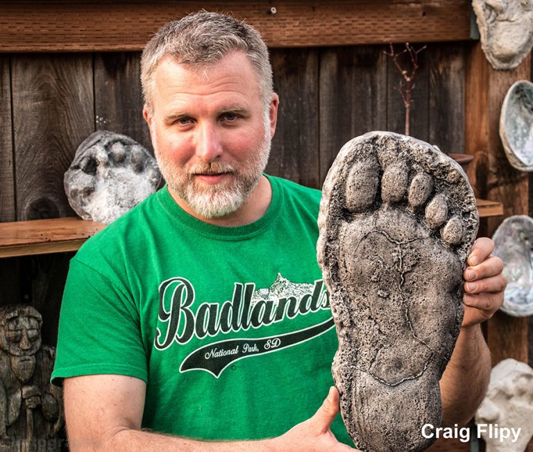 cliff with bigfoot foot cast